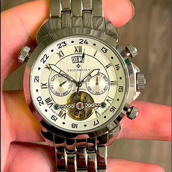 Theorama Marco Polo Skeleton Watch Silver/White - Picture 1 of 3